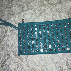 Maurice's pebbled leather and rhinestone wristlet